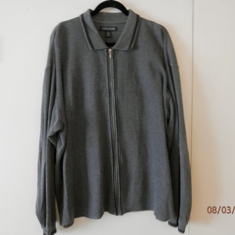 Vintage STRUCTURE 90'S Zipper Long Sleeve Shirt / Top Black Gray Men's XL Retro